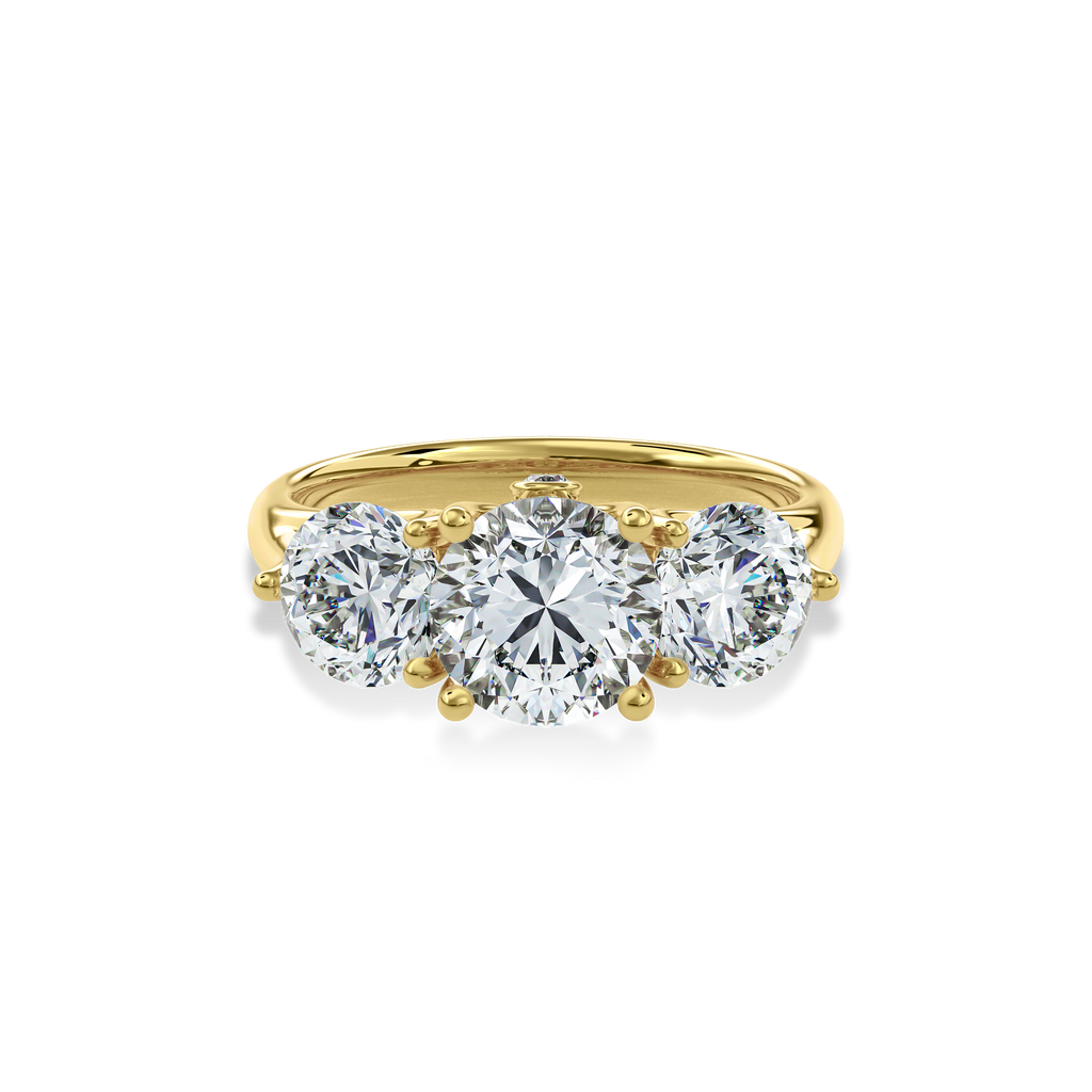 Daphnis Trinity Engagement Ring Round•Yellow Gold