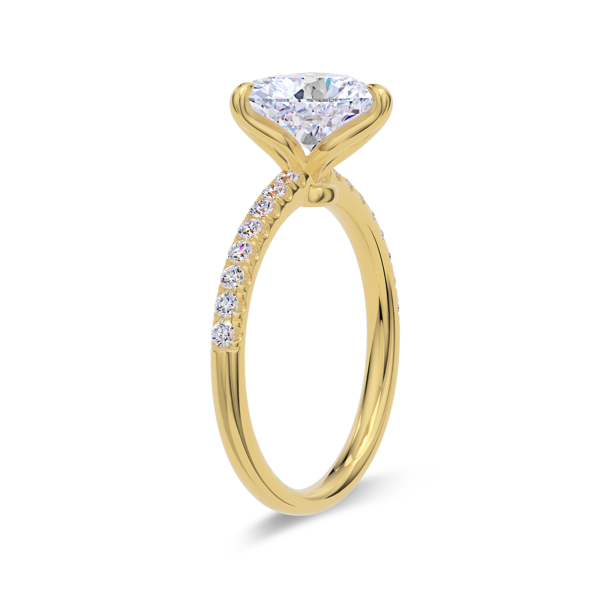 Dia Solitaire Engagement Ring Heart•Yellow Gold