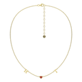 18 Plated Gold July HeartLink Birthstone Necklace SN022G