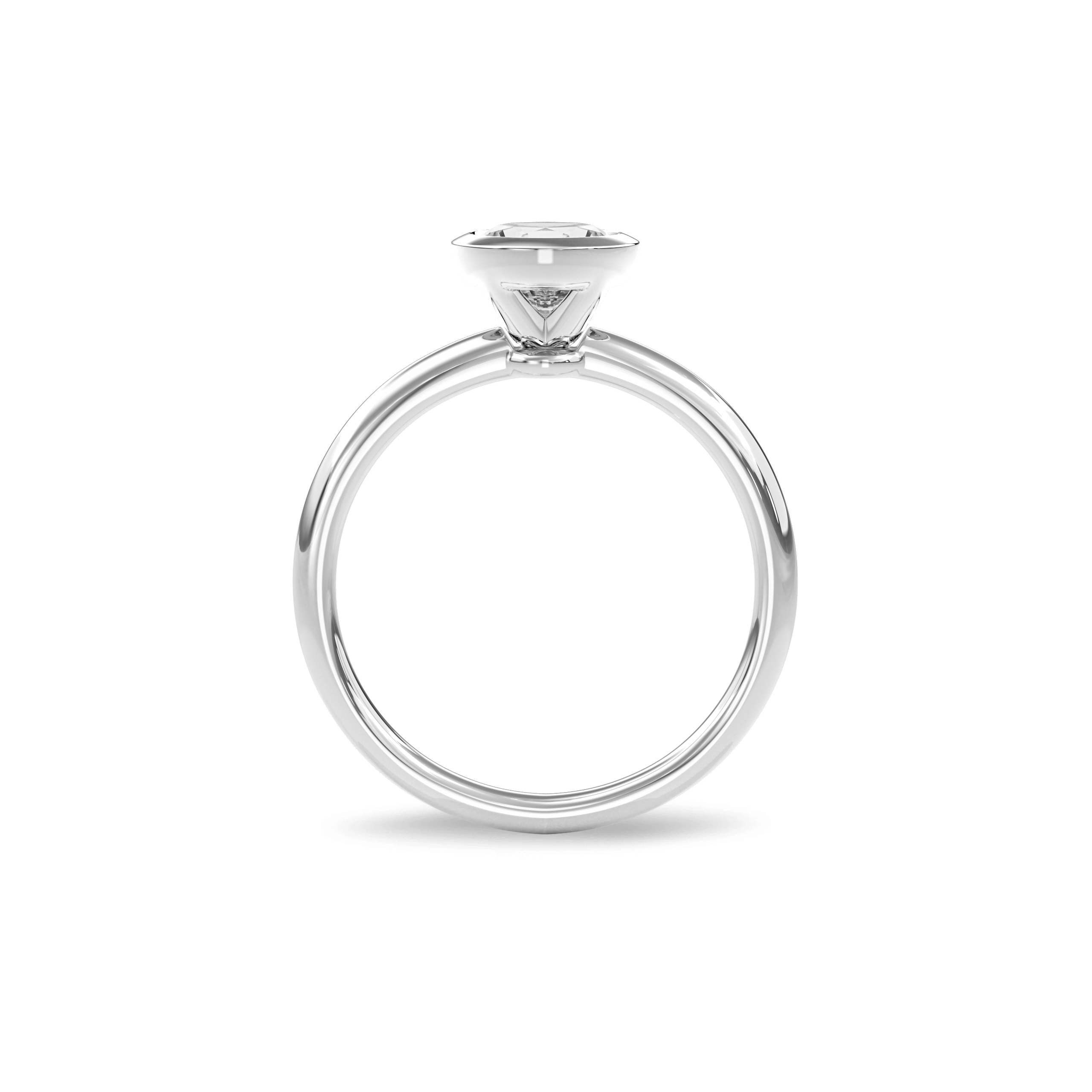 Bezel Ring Round•White Gold