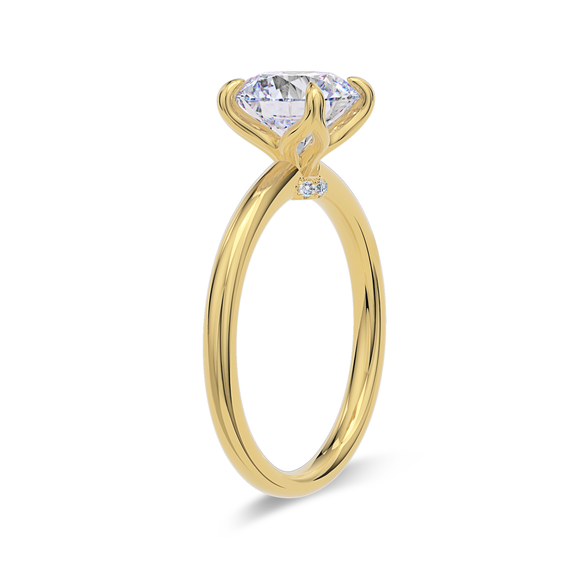 Dia Solitaire Engagement Ring Round•Yellow Gold