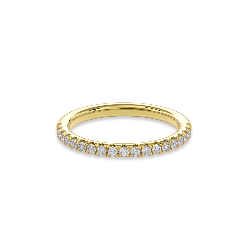 Wedding Bands Half Pave Band 1.8mm•Yellow Gold