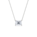 Dia Solitaire Necklace Emerald•White Gold
