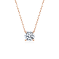 Dia Solitaire Necklace Round•Rose Gold