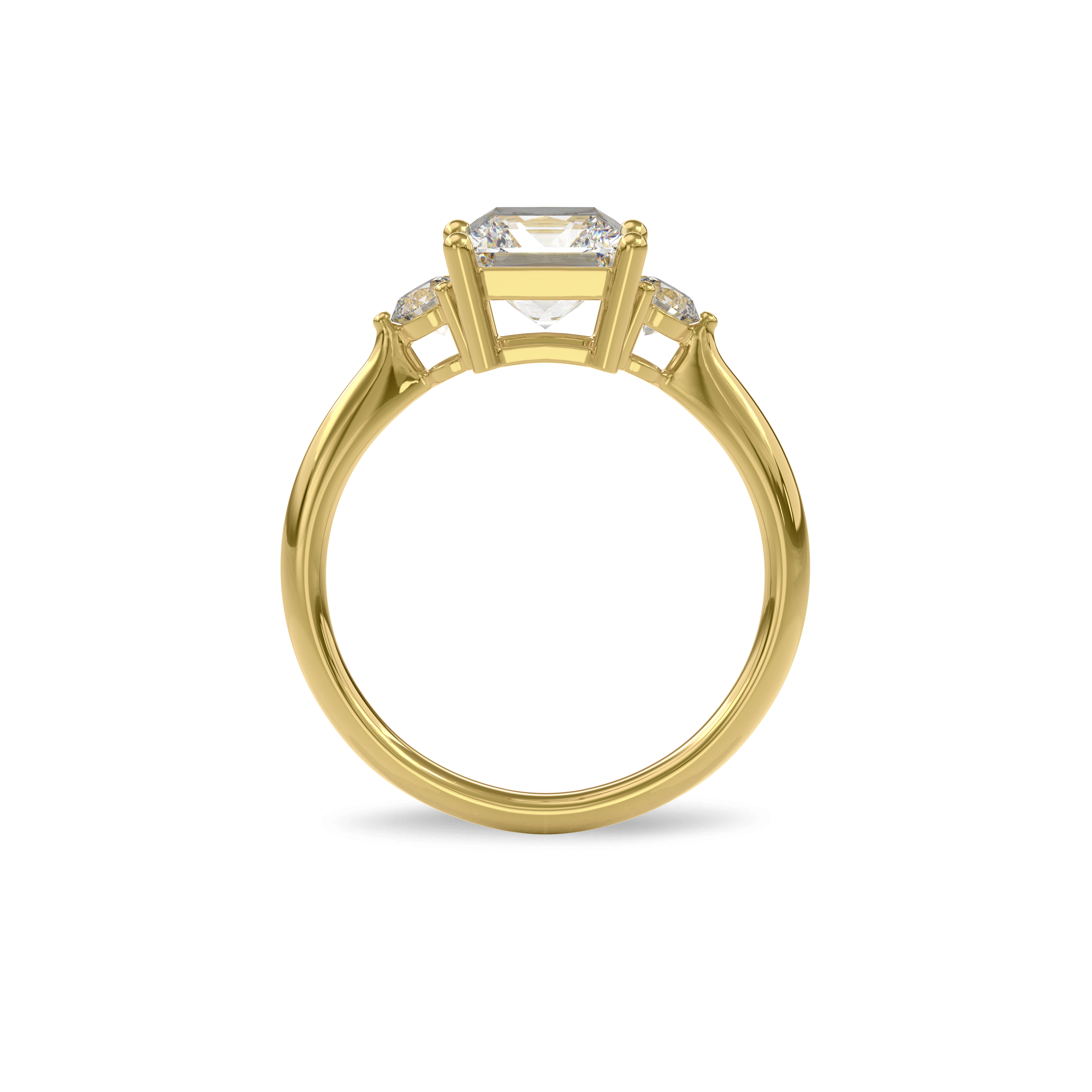 Daphnis Three Stones Engagement Ring Radiant•Yellow Gold