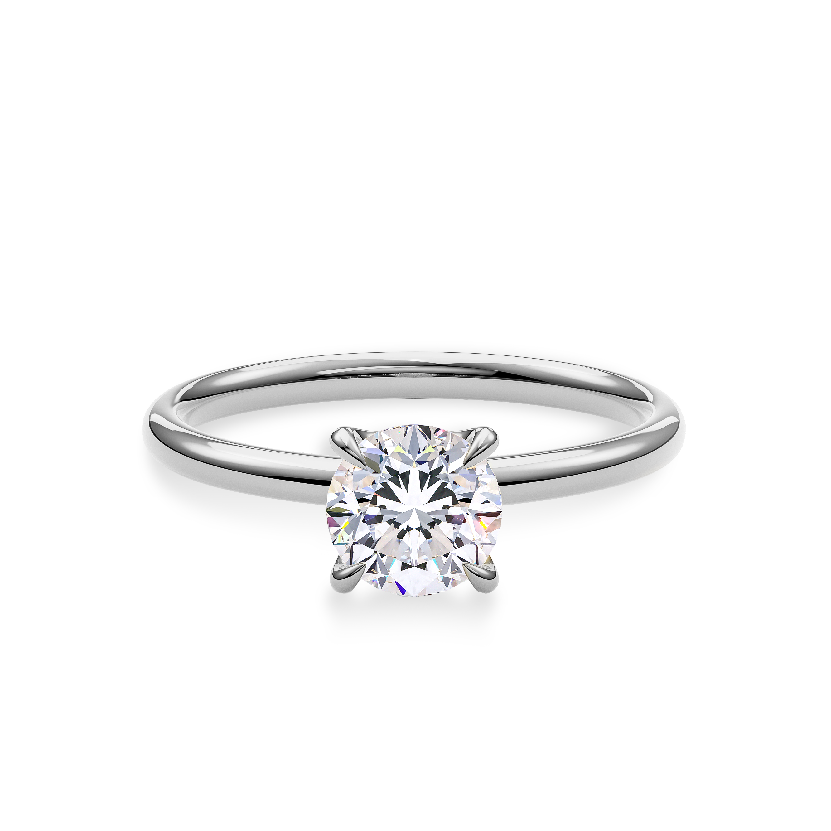 Renewable Diamond with Hidden Halo Ring in 14k White Gold