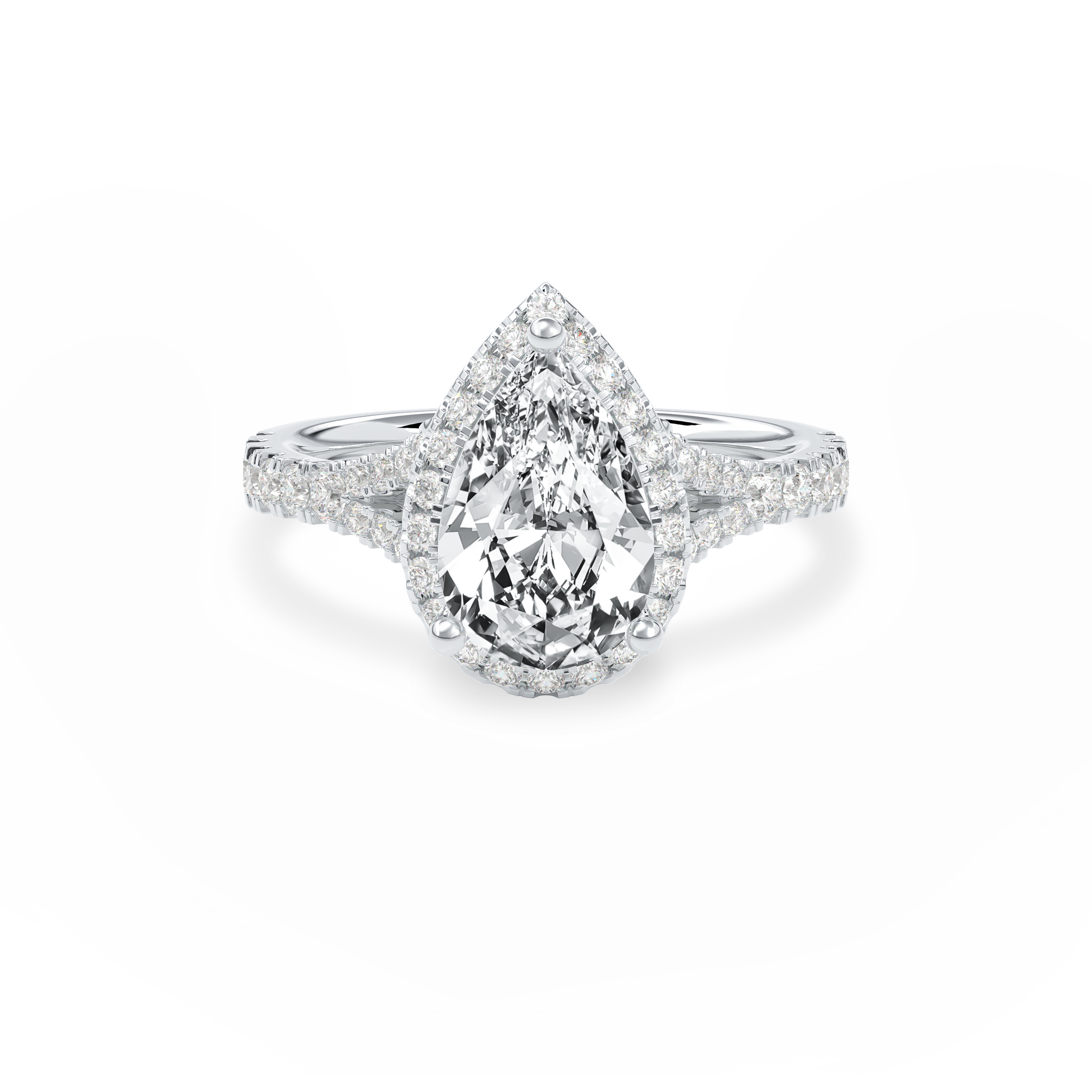 Elara Vintage Inspired Engagement Ring Pear•White Gold
