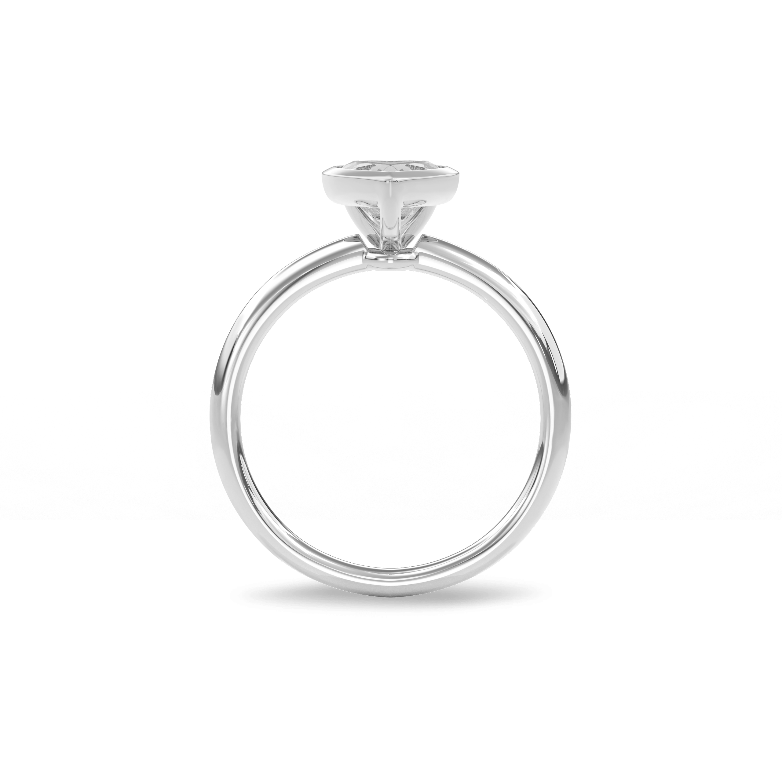 Bezel Ring Heart•White Gold