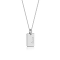 Rhodium Plated Silver Rectangle Engravable Necklace SS25N001S