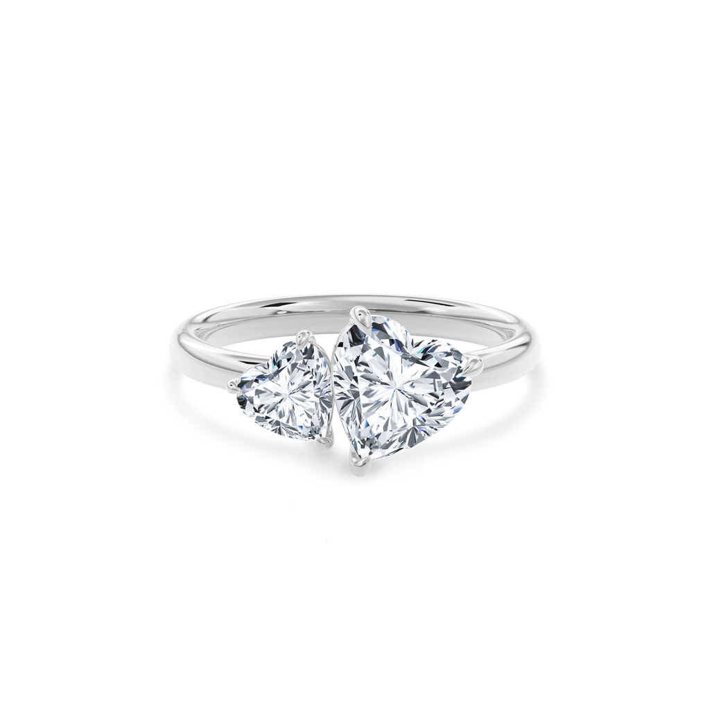 Callisto Two Stones Engagement Ring Heart•White Gold