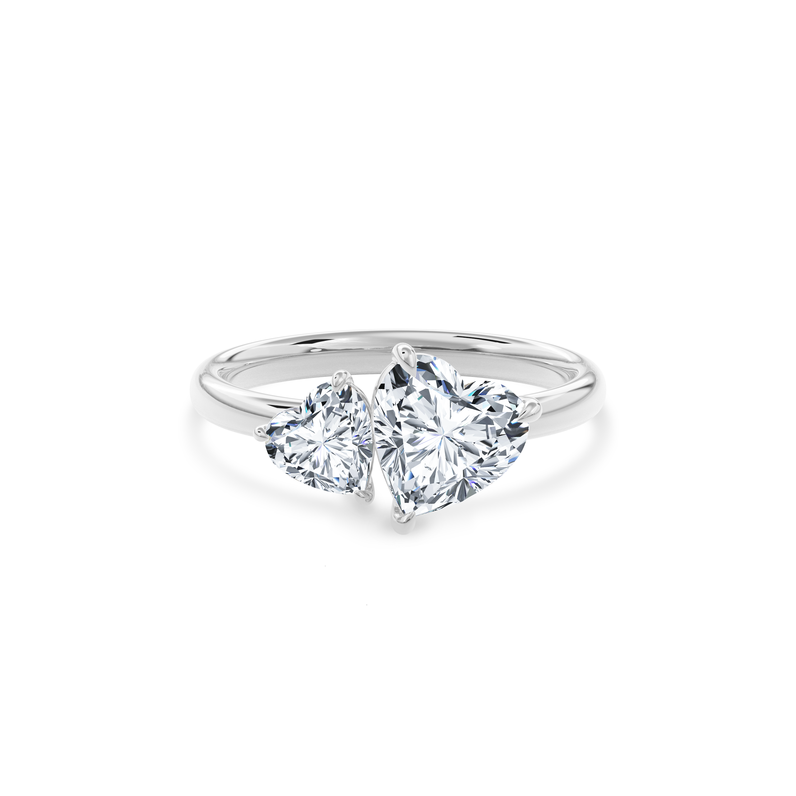 Callisto Two Stones Engagement Ring Heart•White Gold