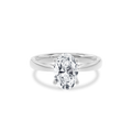 Elara Hidden Halo Salitaire Engagement Ring Oval•White Gold