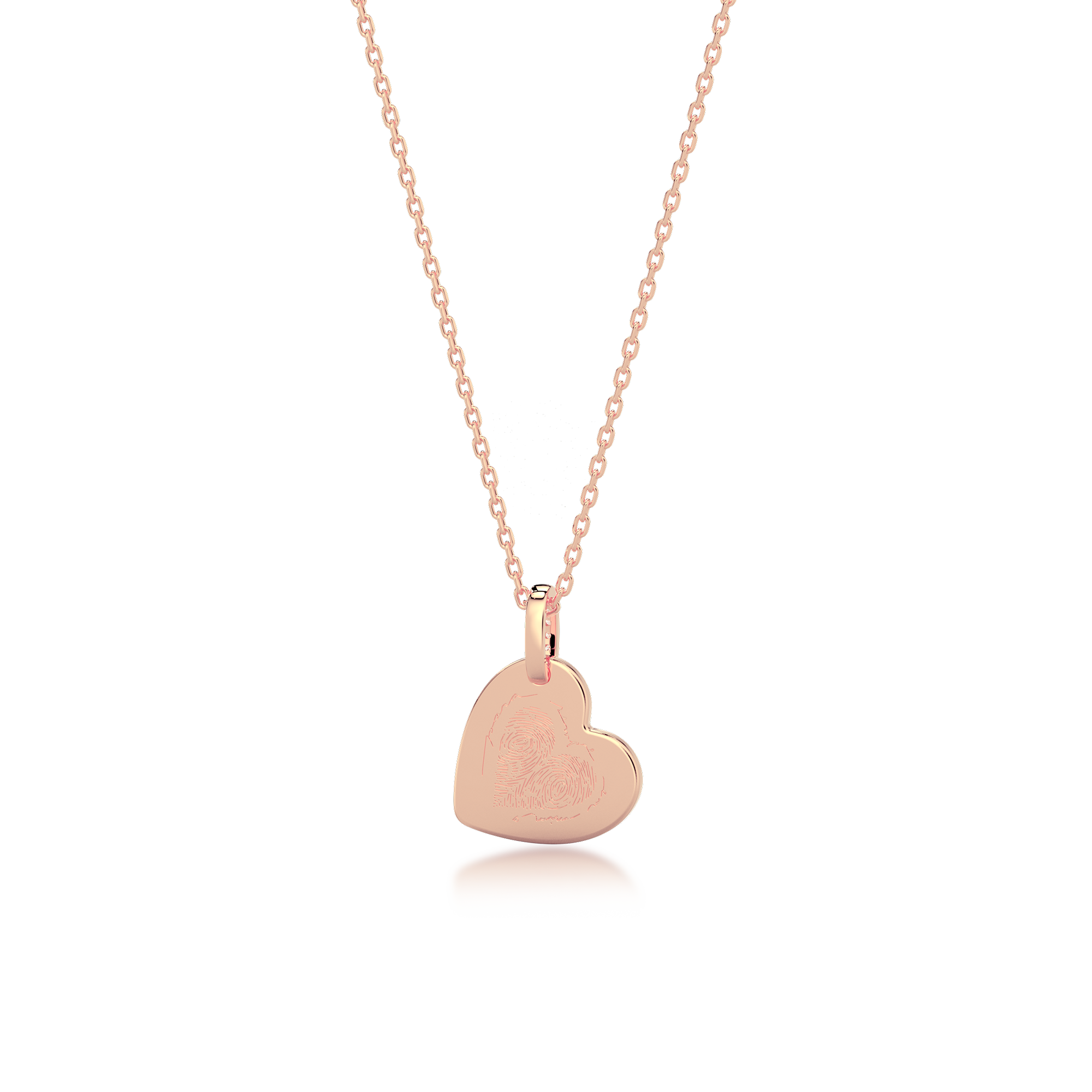 18K Rose Gold Plated Silver Heart Engravable Necklace SS25N001H