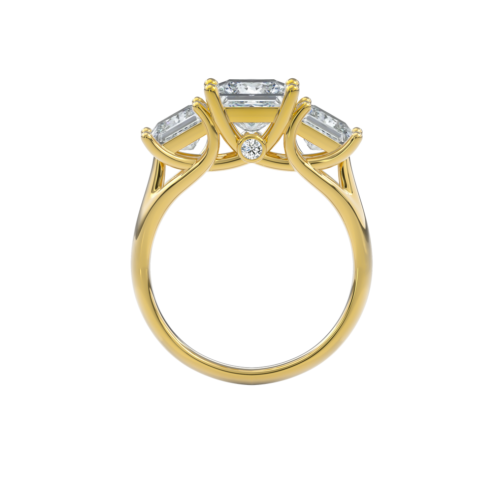 Daphnis Trinity Engagement Ring Princess•Yellow Gold