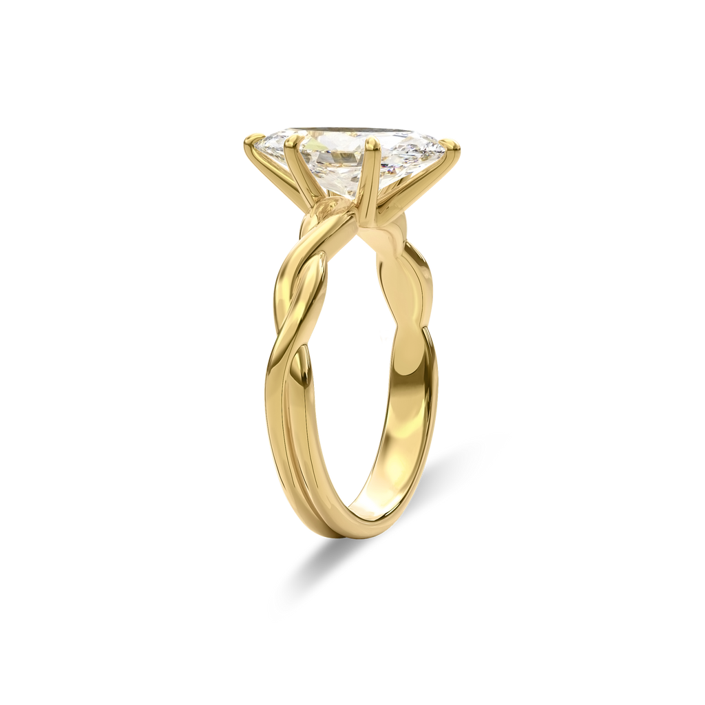 Rhea Twisted Engagement Ring Marquise•Yellow Gold