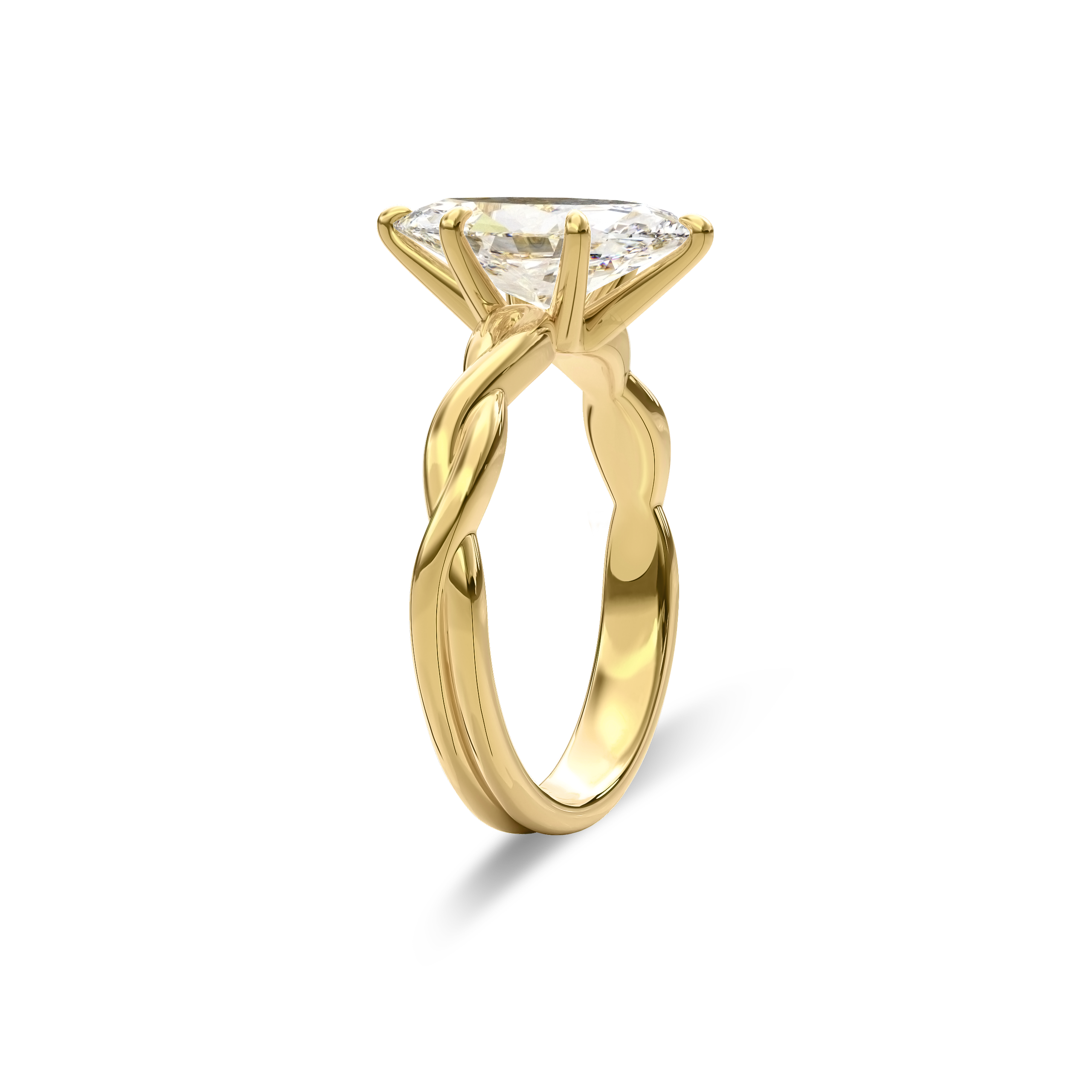 Rhea Twisted Engagement Ring Marquise•Yellow Gold