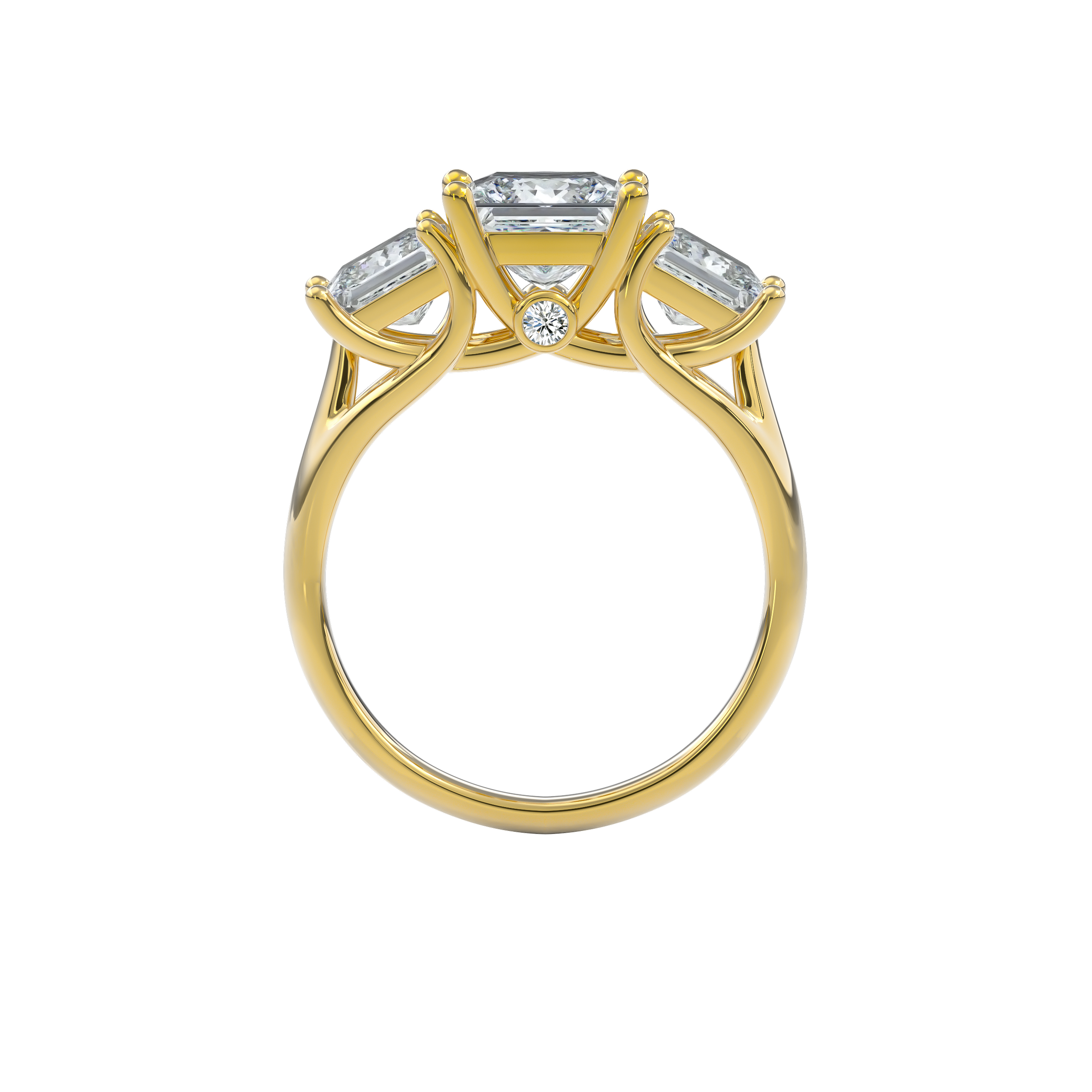 Daphnis Trinity Engagement Ring Princess•Yellow Gold