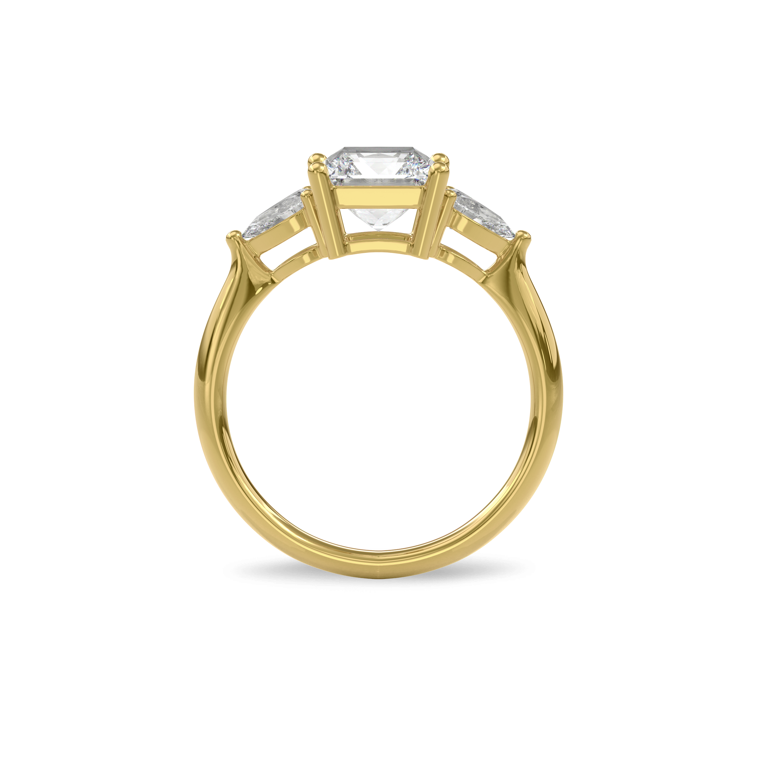 Daphnis Three Stones Engagement Ring Radiant•Yellow Gold
