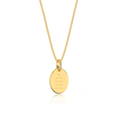 18K Gold Plated Silver Oval Engravable Necklace SS25N001O