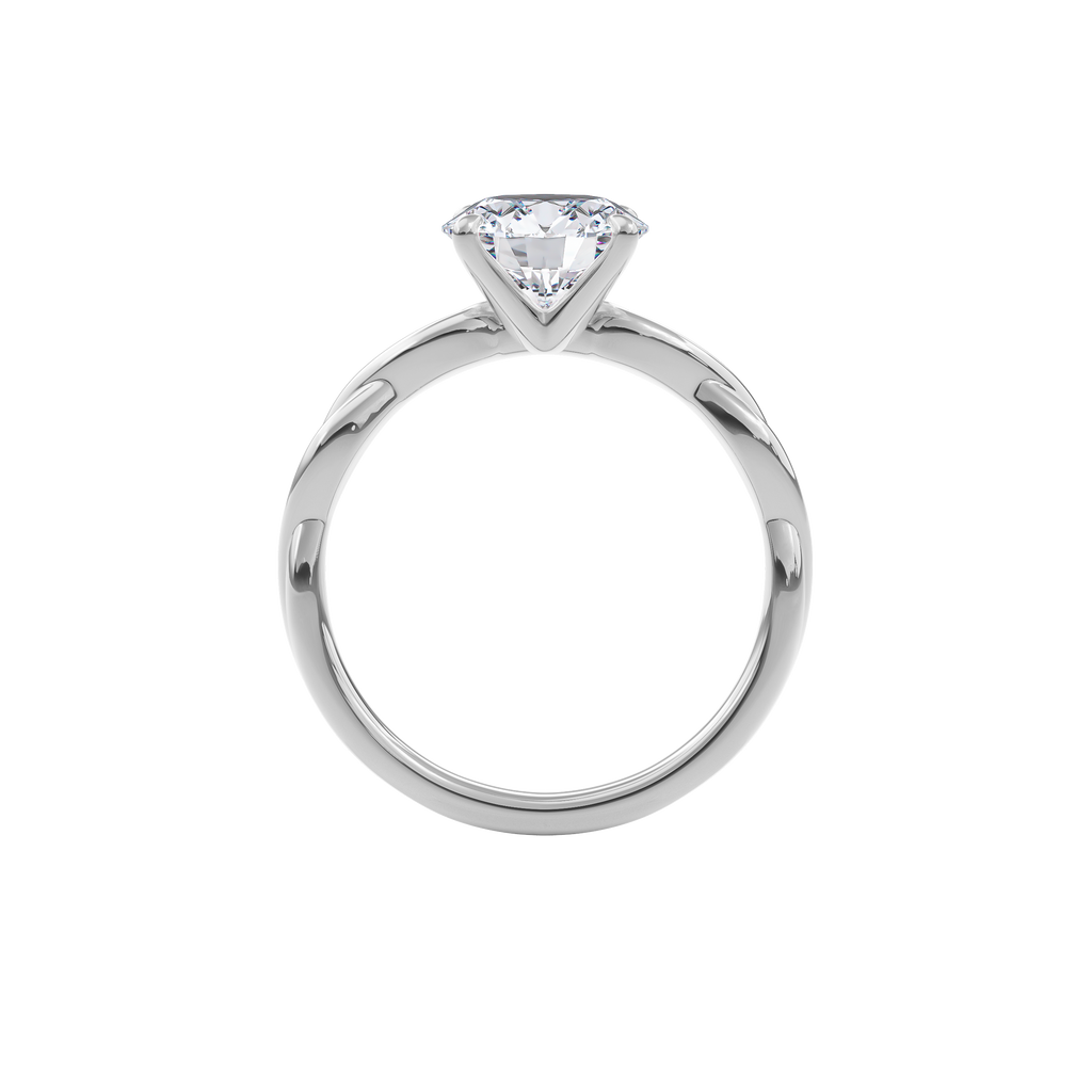 Rhea Twisted Engagement Ring Round•White Gold