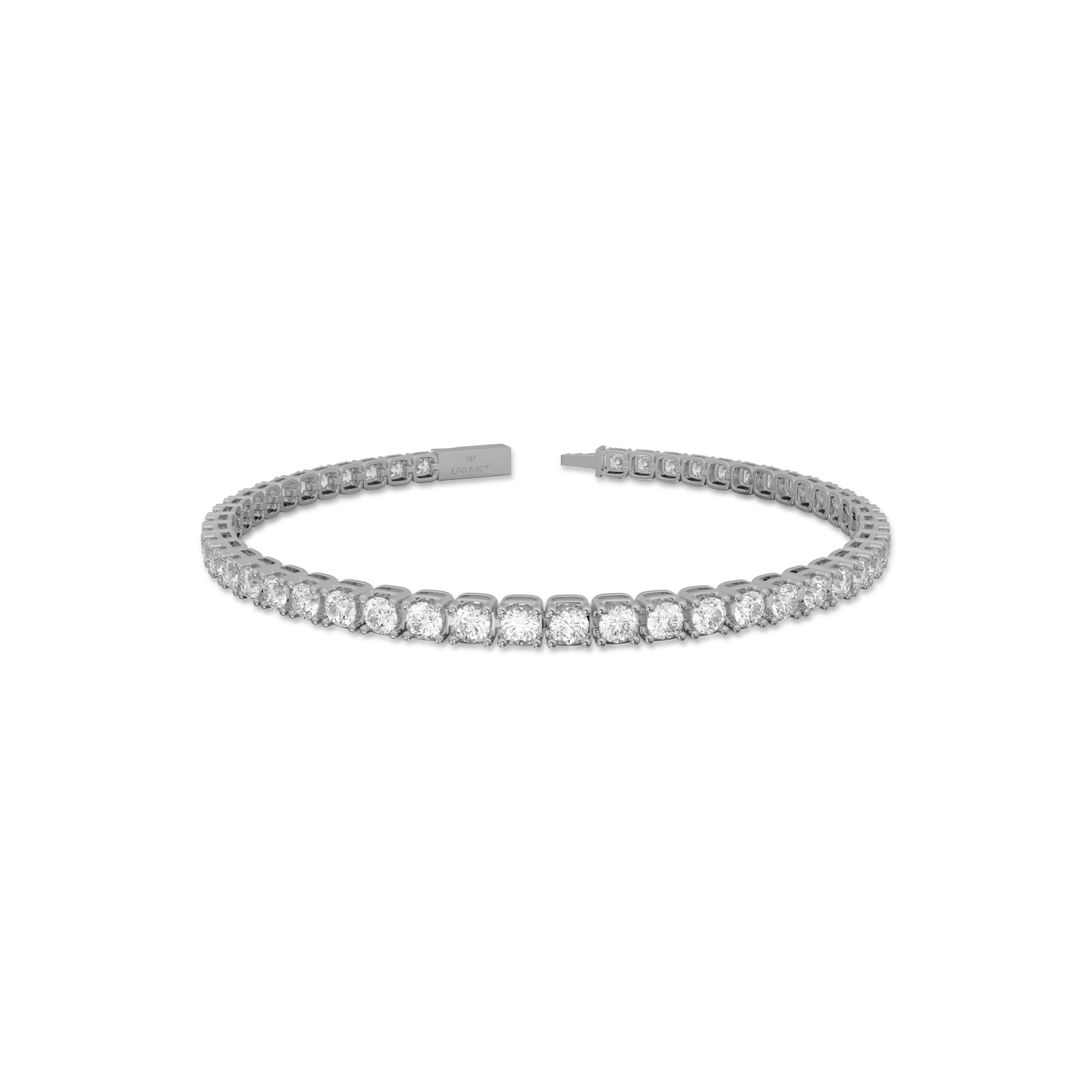 18K White Gold Nova Tennis Bracelet in 5CT LGDB001