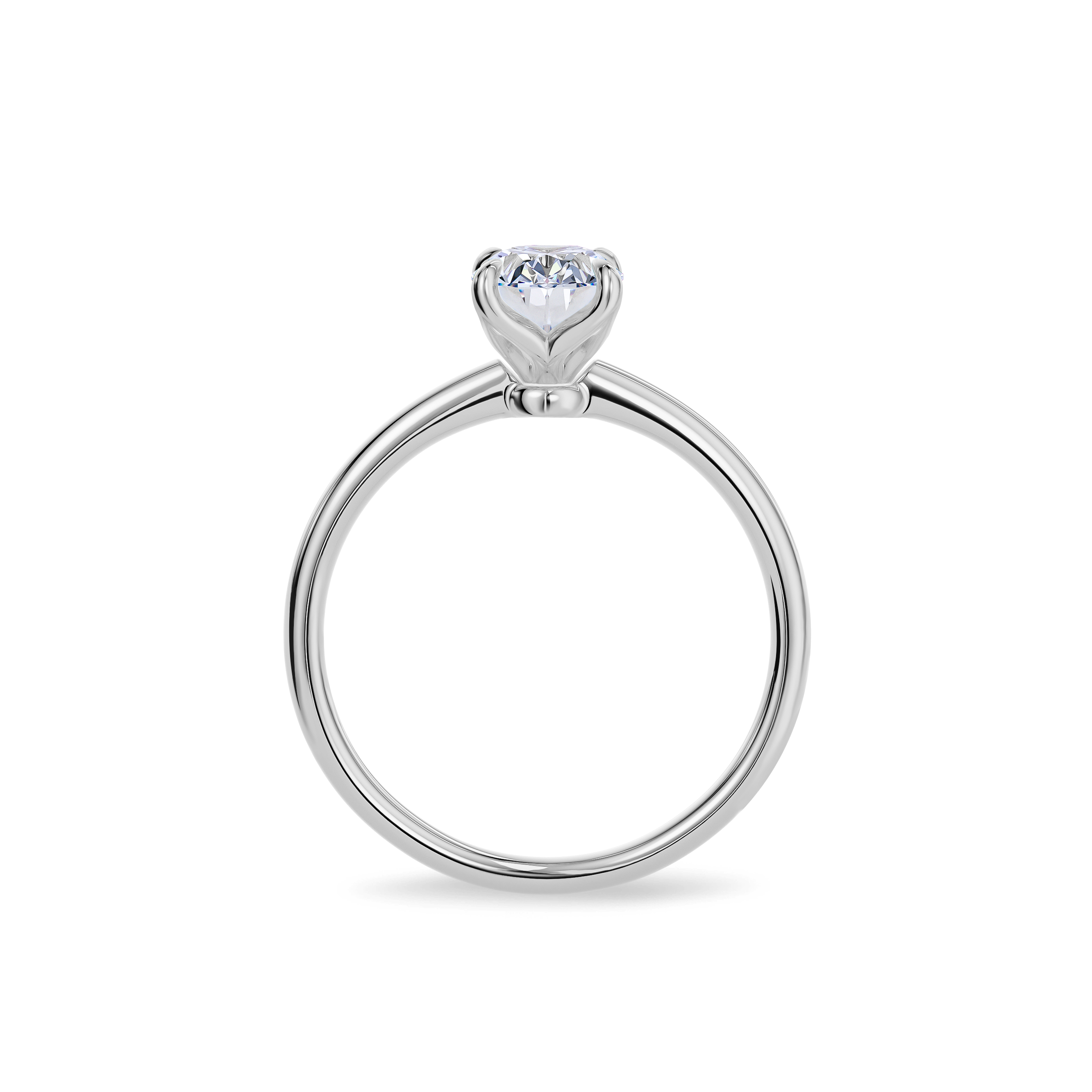 Renewable Diamond with Hidden Halo Ring in 14k White Gold