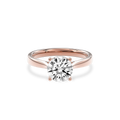 Elara Hidden Halo Salitaire Engagement Ring Round•Rose Gold