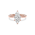 Elara Hidden Halo Salitaire Engagement Ring Marquise•Rose Gold