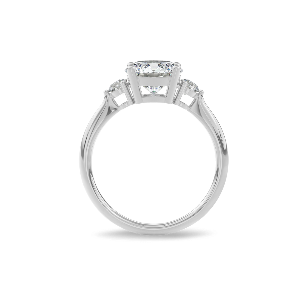 Daphnis Three Stones Engagement Ring Round•White Gold