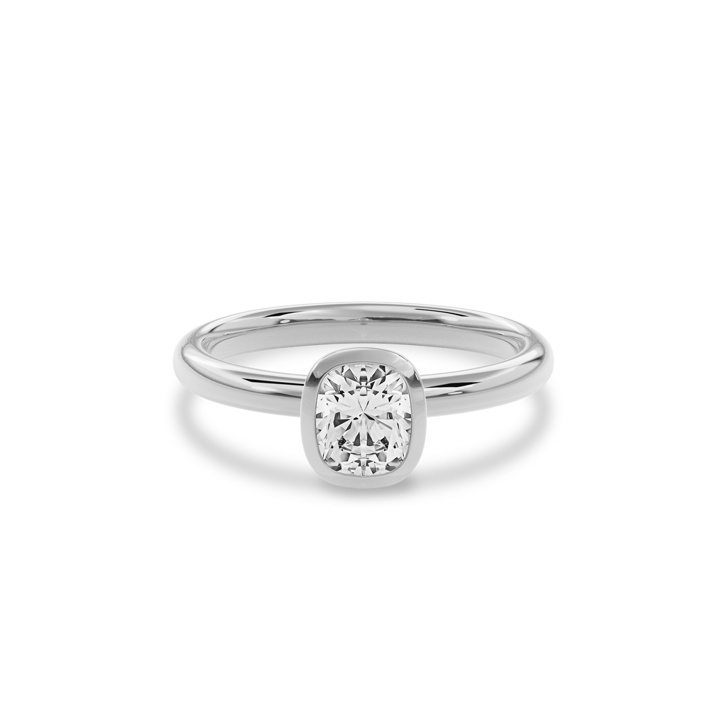 Bezel Ring Cushion•White Gold