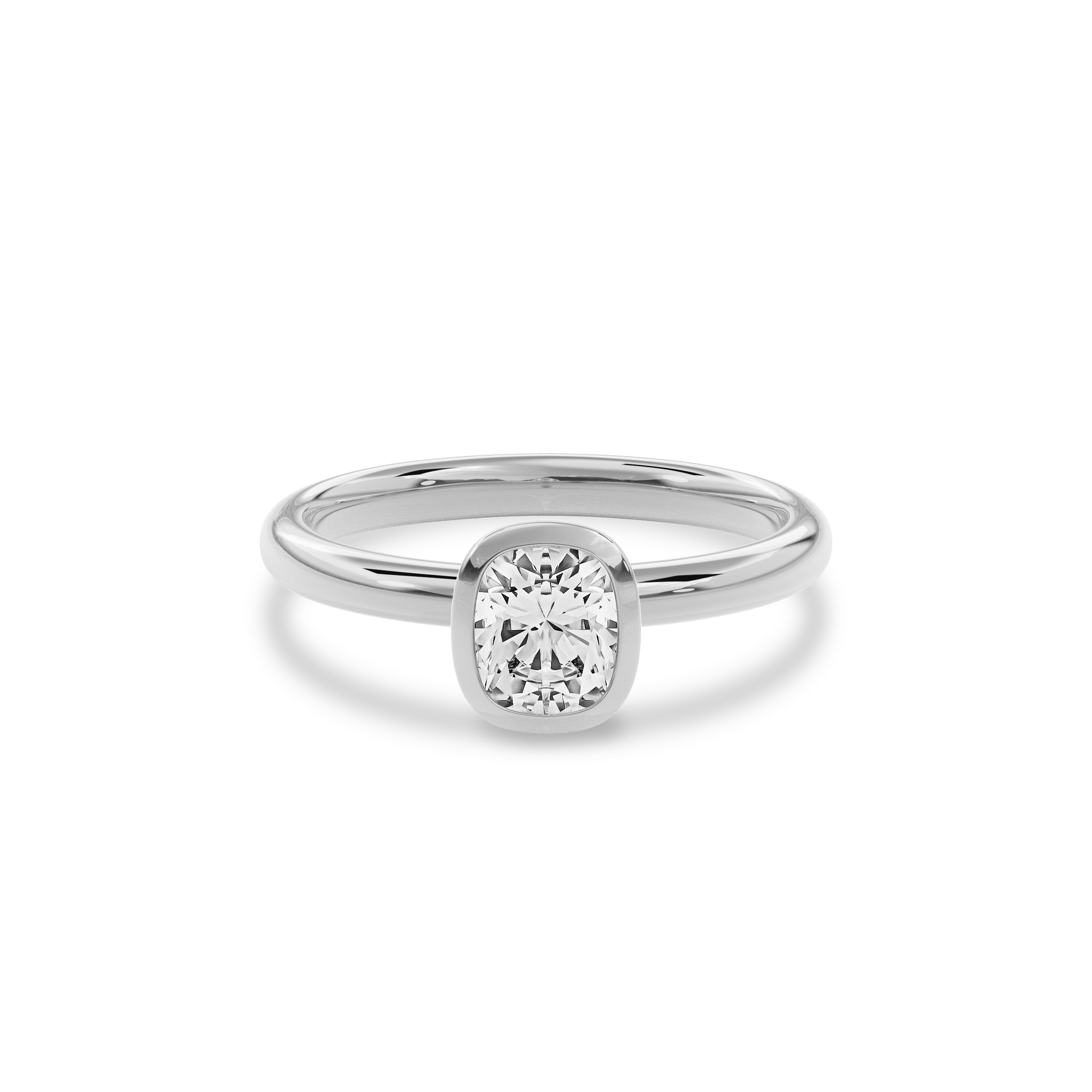 Bezel Ring Cushion•White Gold