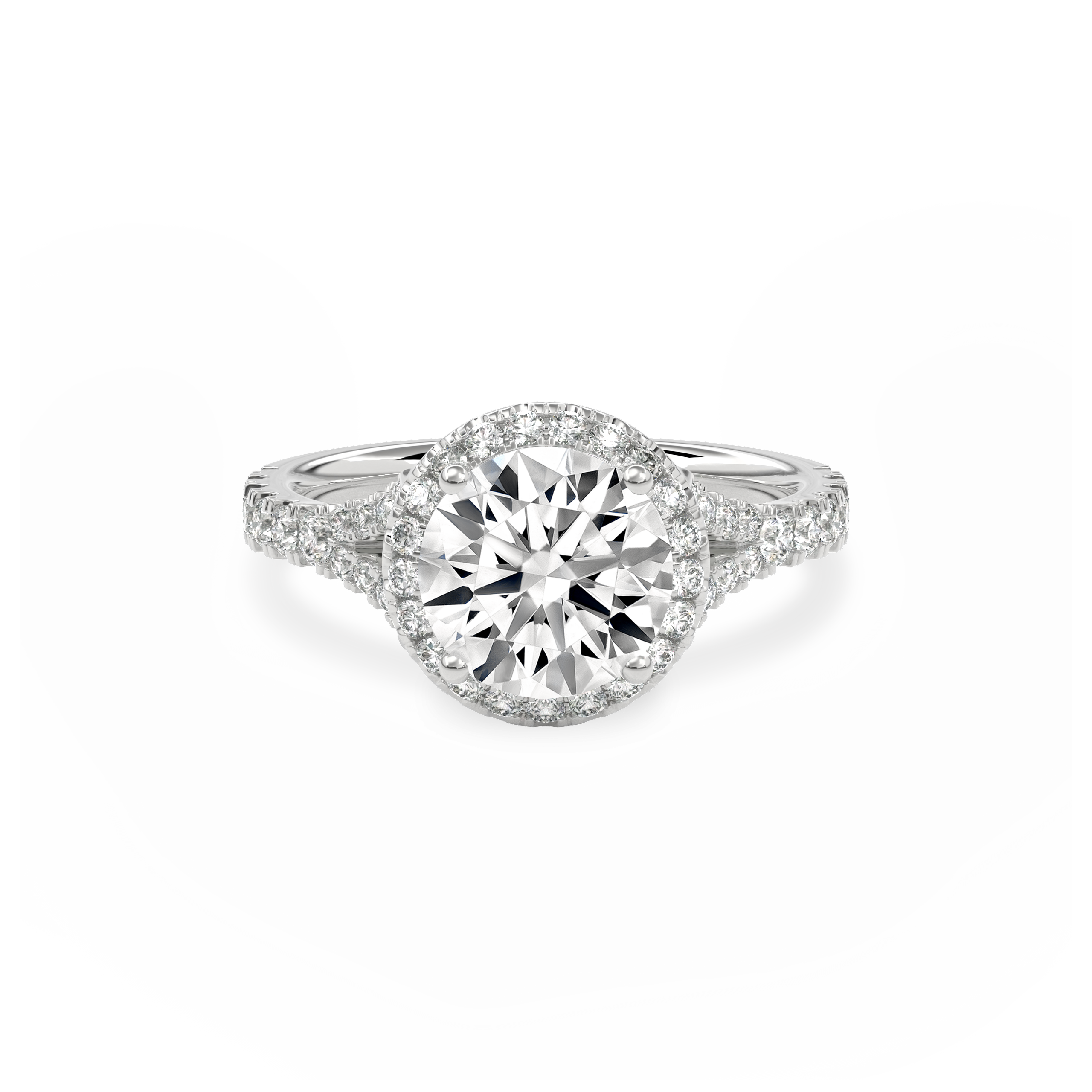 Elara Vintage Inspired Engagement Ring Round•White Gold