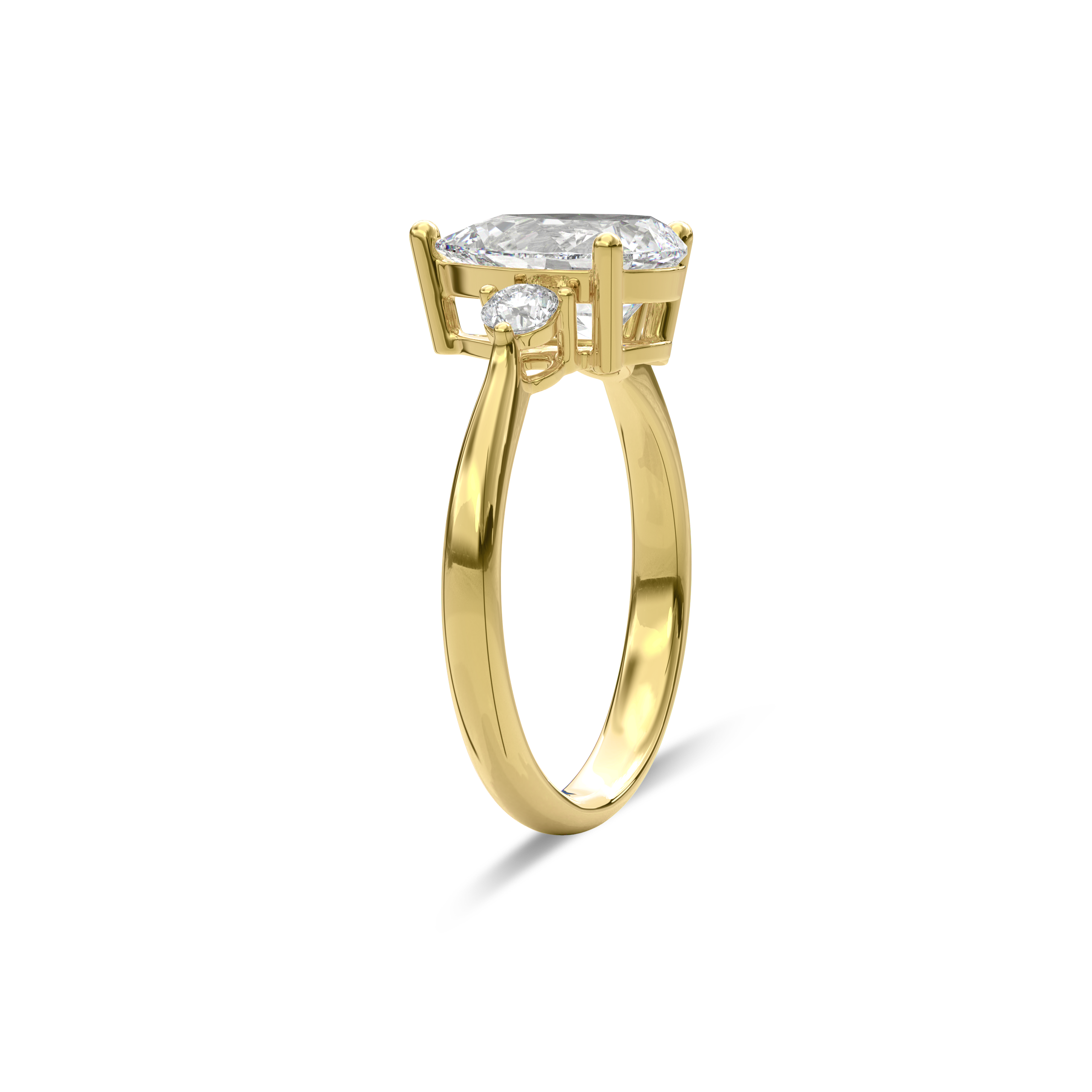 Daphnis Three Stones Engagement Ring Pear•Yellow Gold