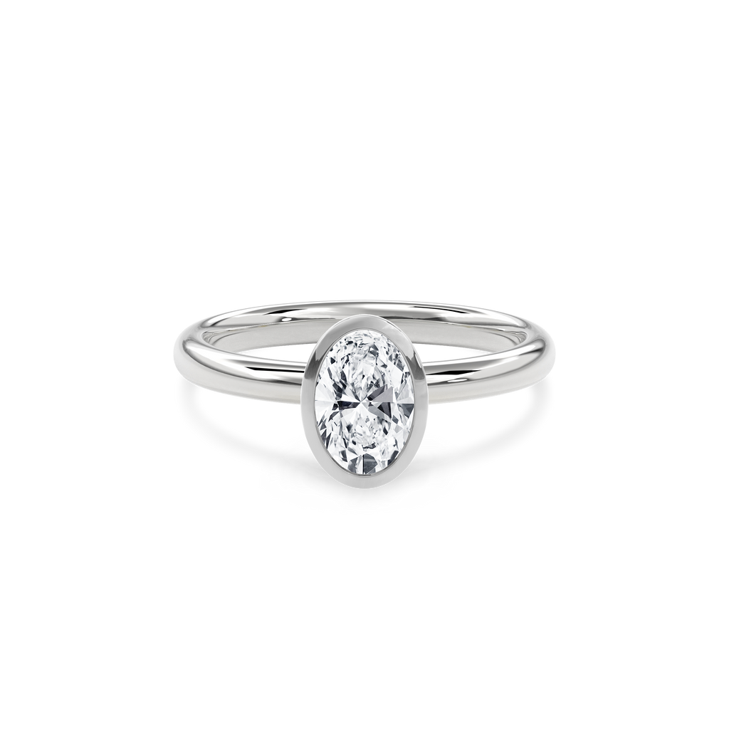Bezel Ring Oval•White Gold