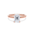 Dia Solitaire Engagement Ring Emerald•Rose Gold