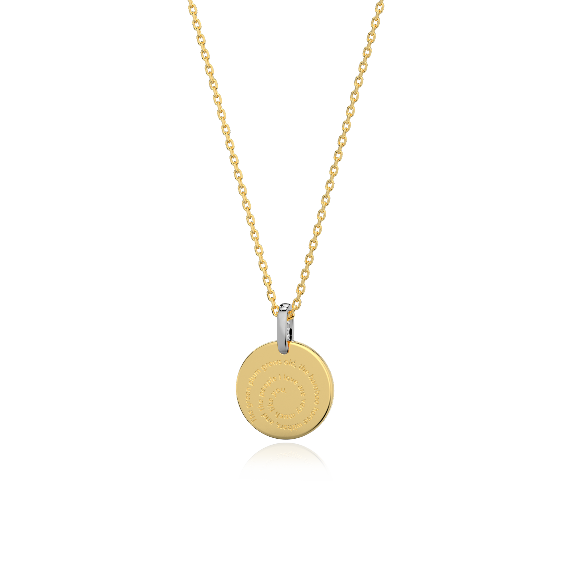 18K Gold Plated Round Engravable Pendant SP003