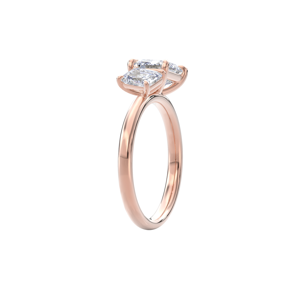 Callisto Two Stones Engagement Ring Emerald•Rose Gold