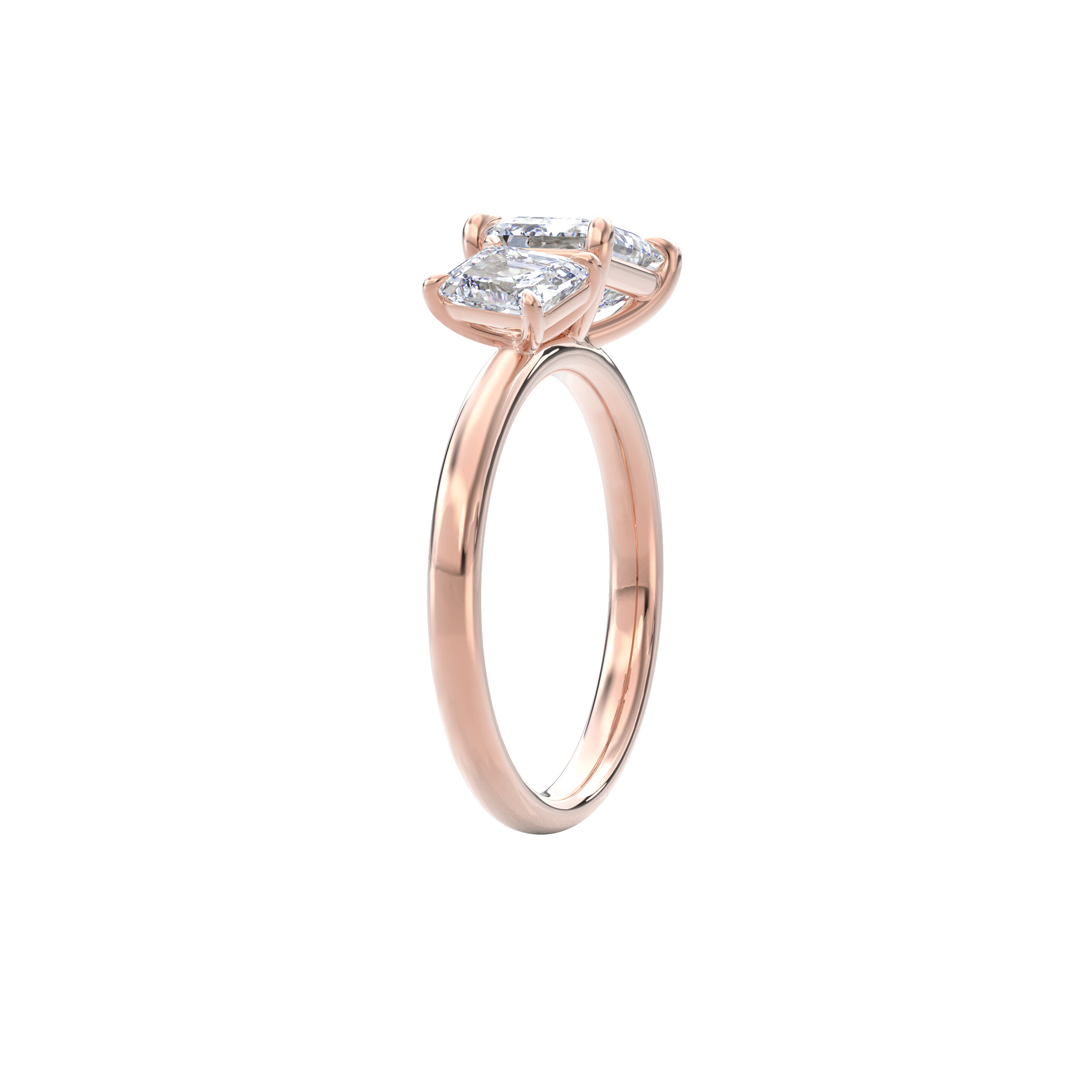 Callisto Two Stones Engagement Ring Emerald•Rose Gold