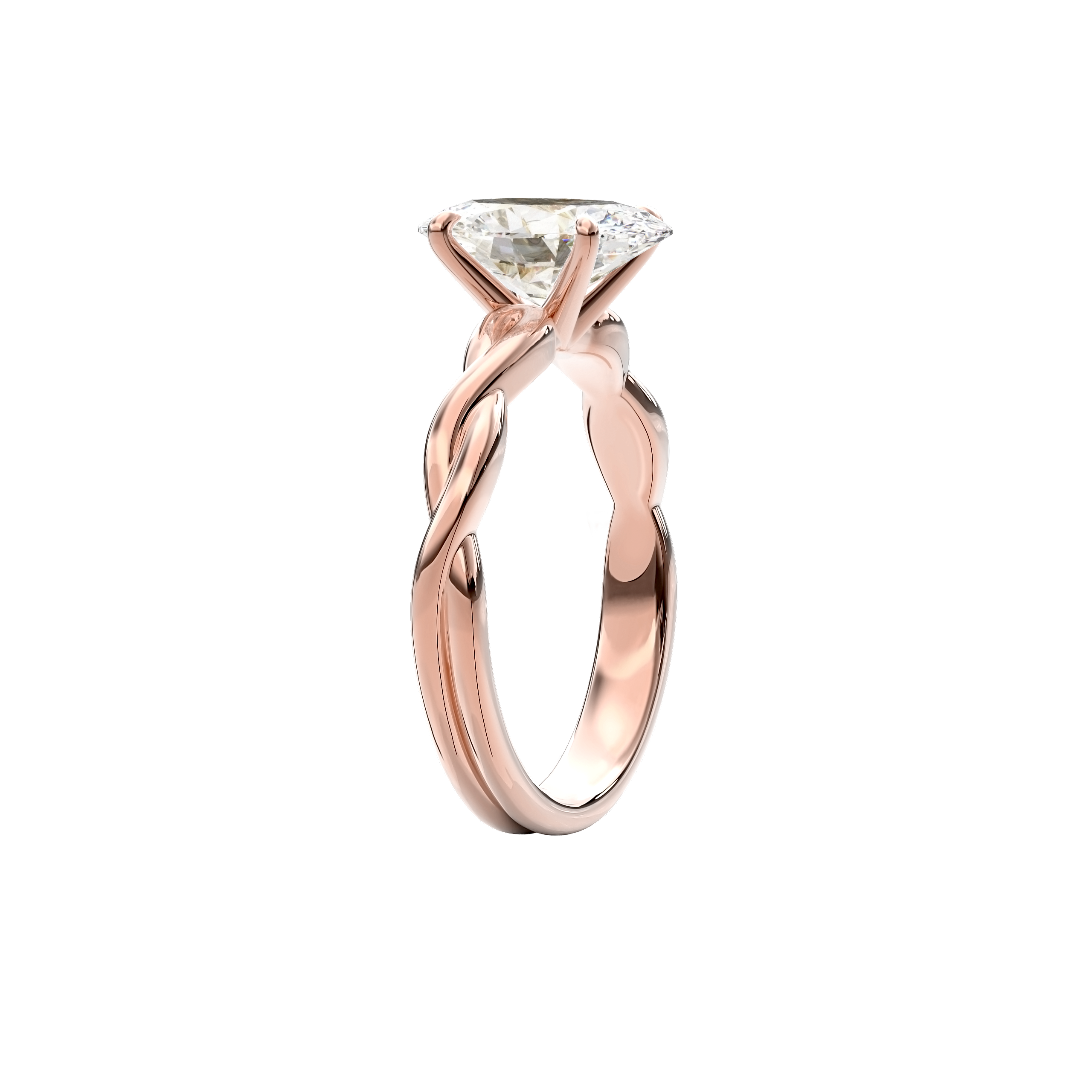 Rhea Twisted Engagement Ring Oval•Rose Gold