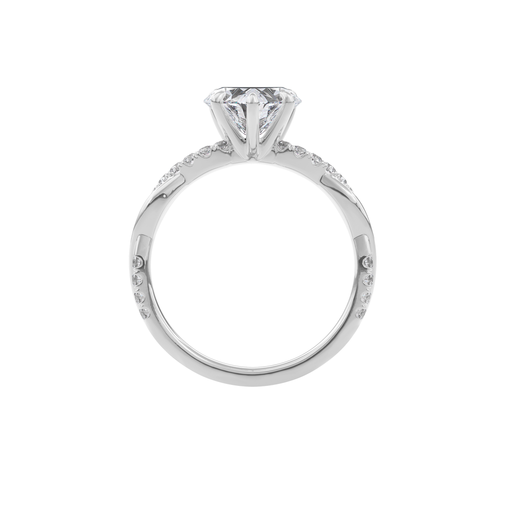Rhea Twisted Pave Engagement Ring Heart•White Gold