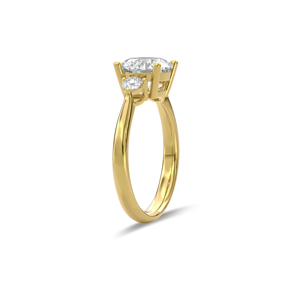 Daphnis Three Stones Engagement Ring Round•Yellow Gold