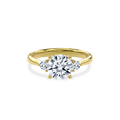 Daphnis Three Stones Engagement Ring Round•Yellow Gold