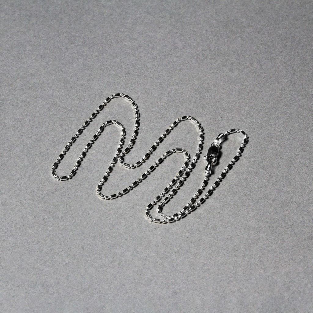 14k White Gold Diamond-Cut Alternating Bead Chain (1.10 mm)