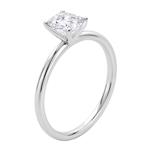 1 1/2 Carat Emerald Lab Grown IGI G/VS1 Diamond Solitaire Ring in 14K White Gold
