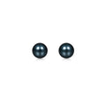 14k Yellow Gold Cultured Black Pearl Stud Earrings (7mm)