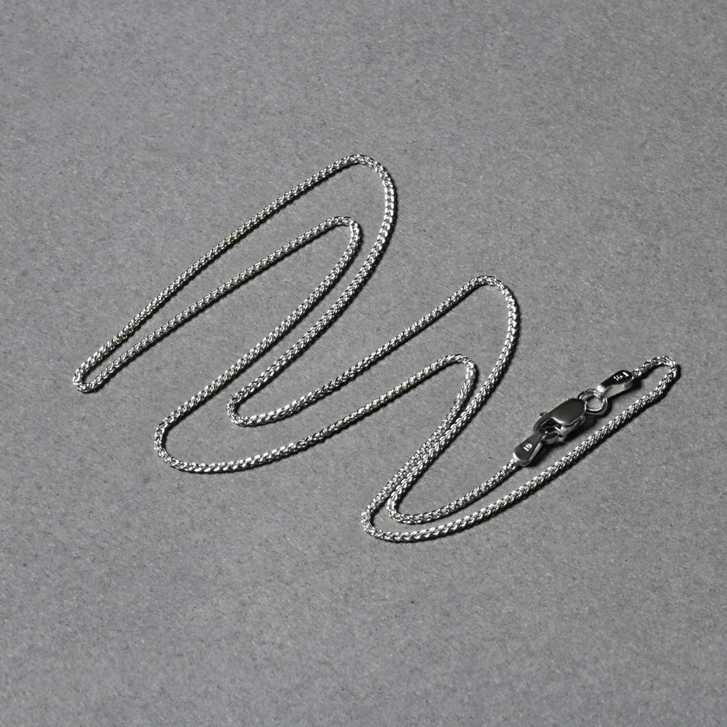 14k White Gold Round Wheat Chain (1.00 mm)