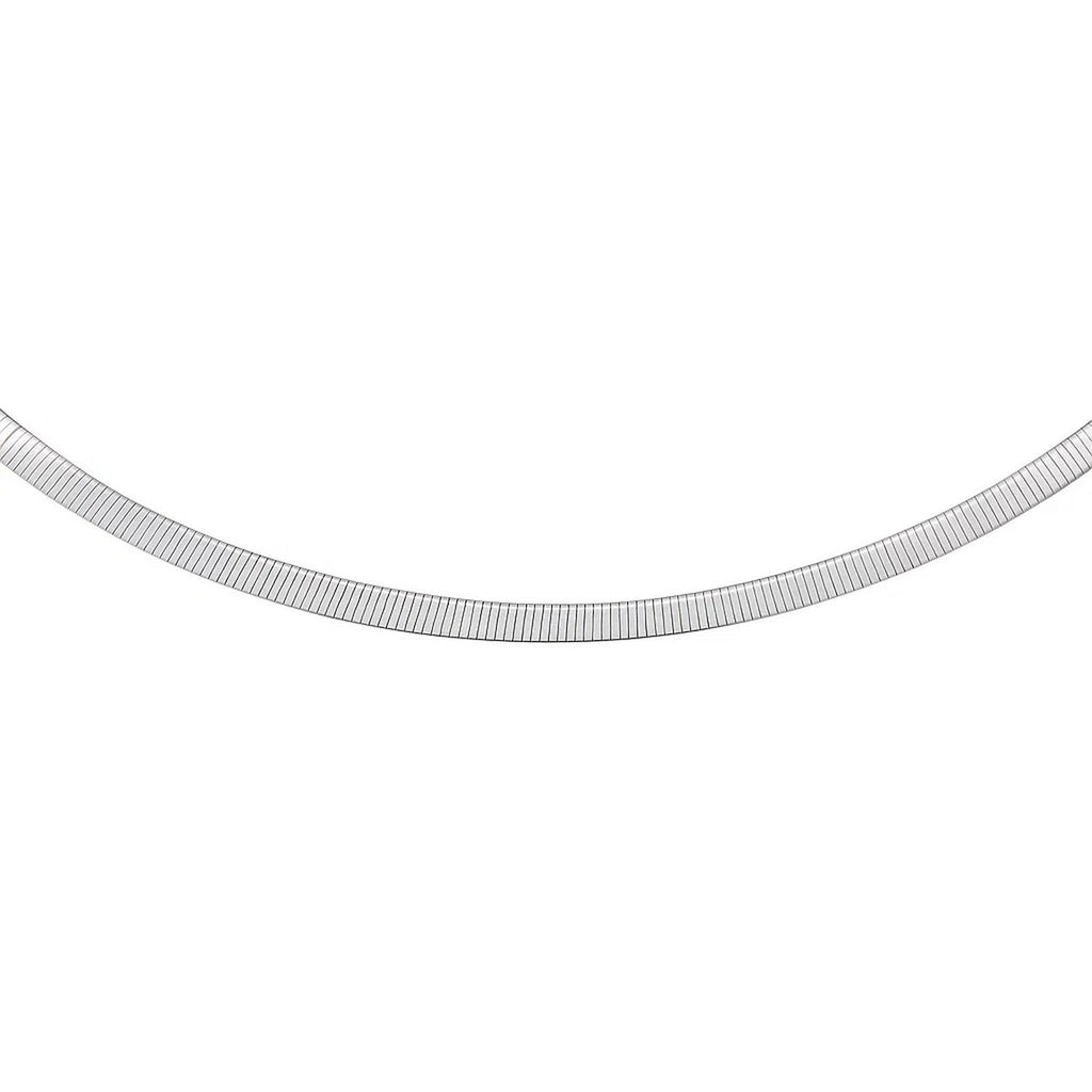 14K Yellow Gold And Silver Reversible Omega Chain Necklace (4.00 mm)