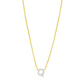 14K Yellow Gold Mini Diamond Q Initial Pendant Necklace