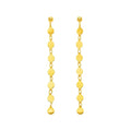 14k Yellow Gold Post Dangle Earrings with Polished Circles
