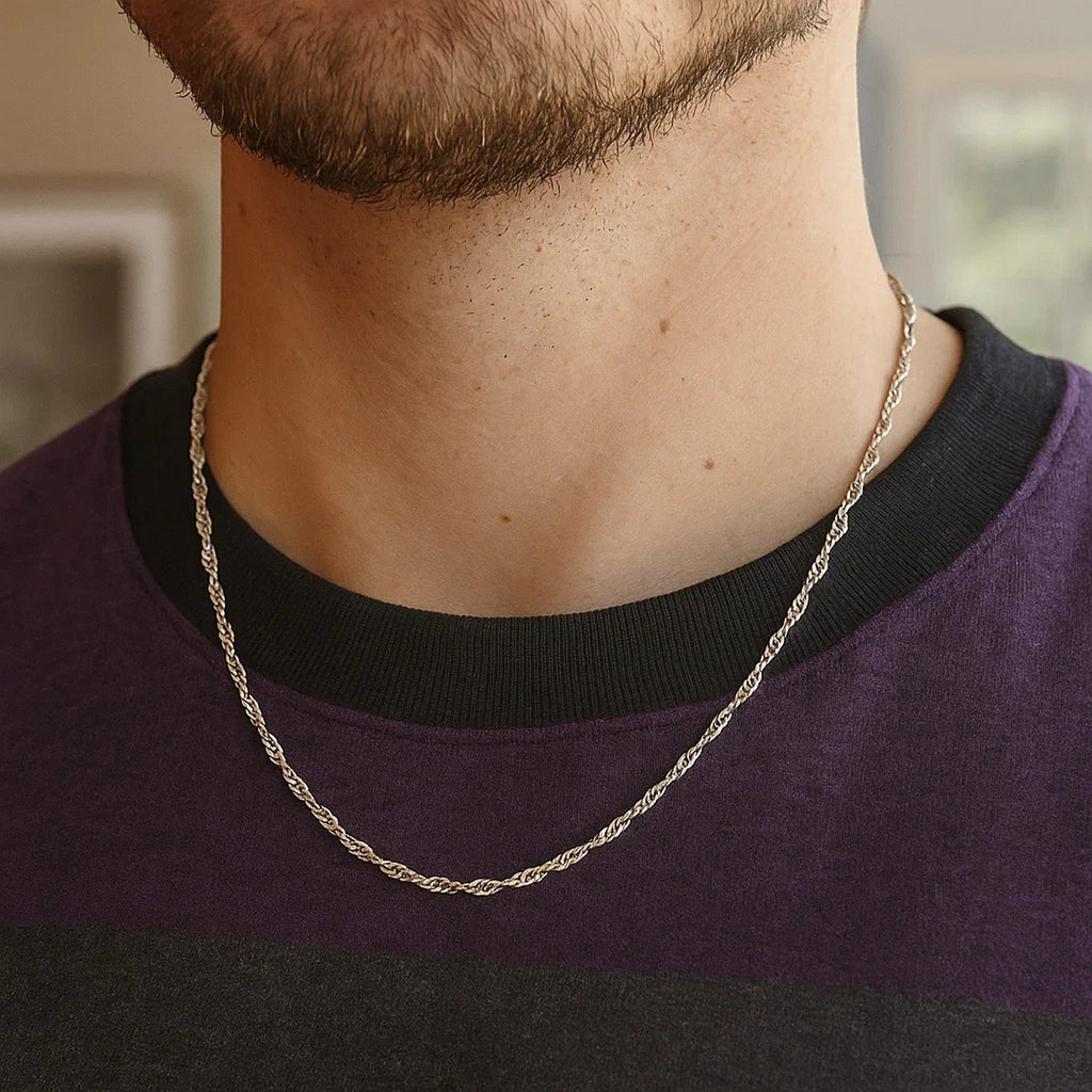 14k White Gold Singapore Chain (2.10 mm)